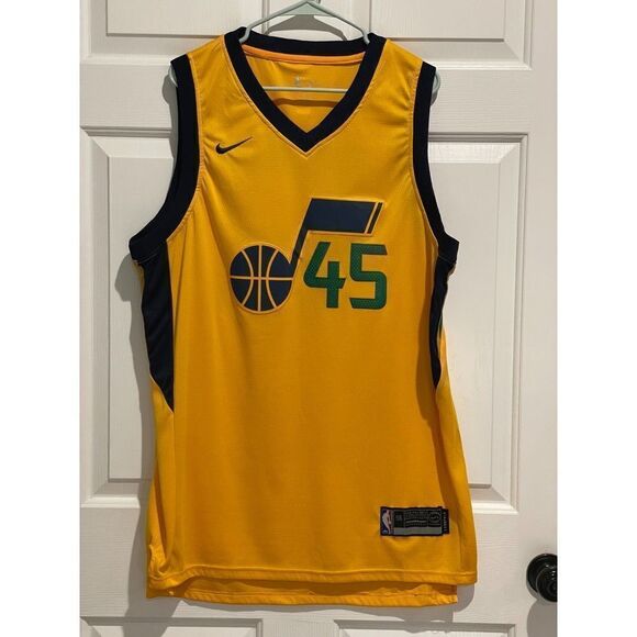 Nike Donovan Mitchell NBA Utah Jazz Green Alternate Swingman Gold Jersey - Picture 7 of 10